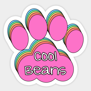 Cool Beans Cat Paw Print Sticker